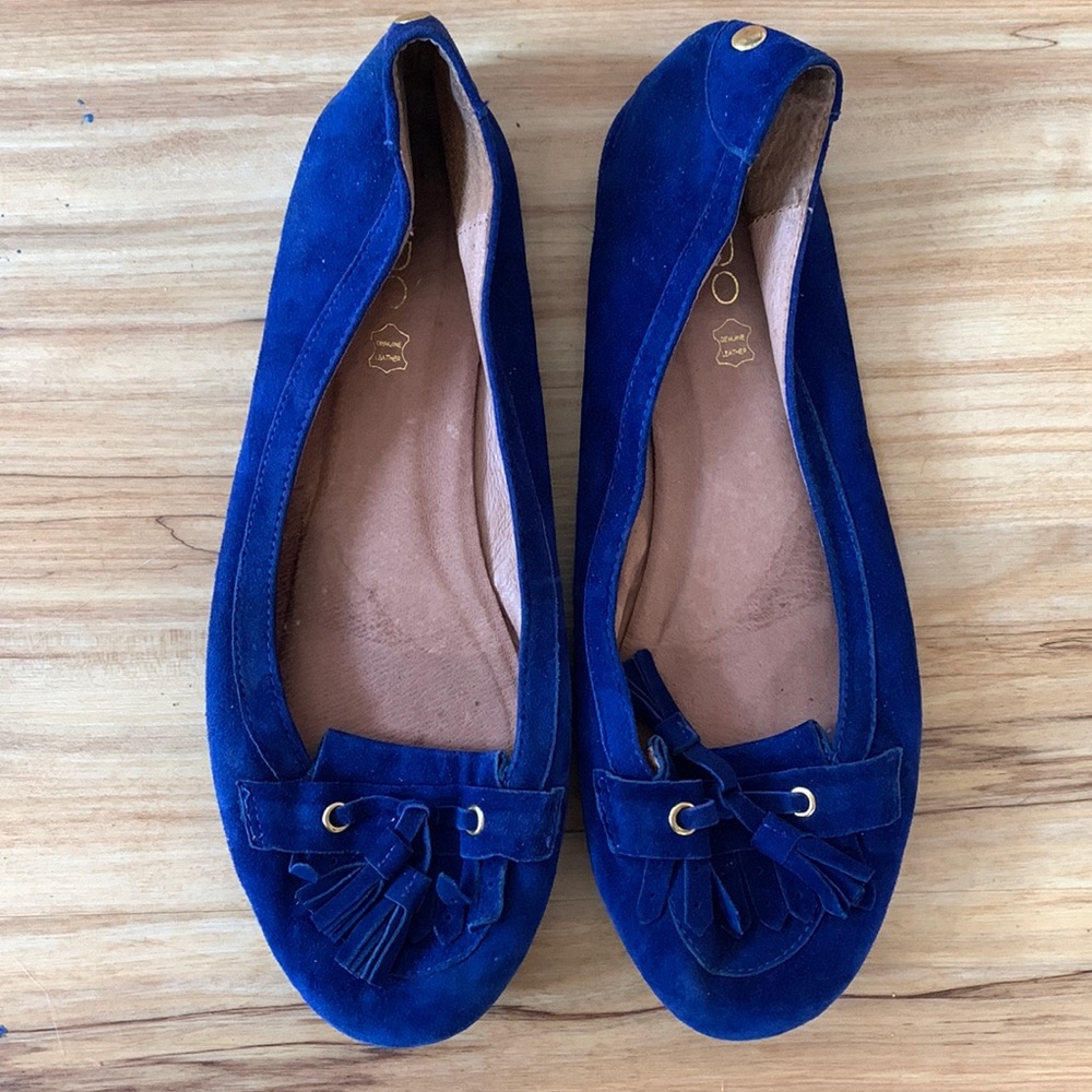 Aldo cobalt blue leather moccasins